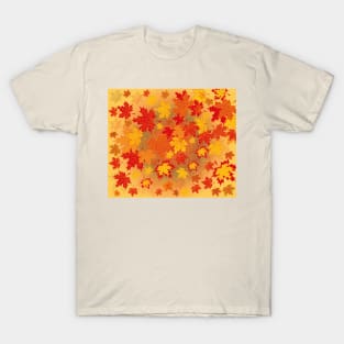 Autumn Red Maple Leaves Nature Beauty T-Shirt